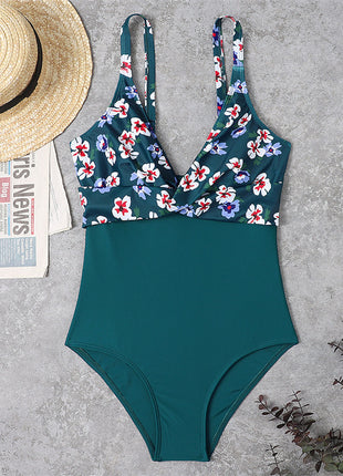 Slimming Color Matching One-piece Swimsuit