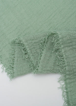 Pure Color Pleated Cotton Scarf Cotton And Linen Scarf