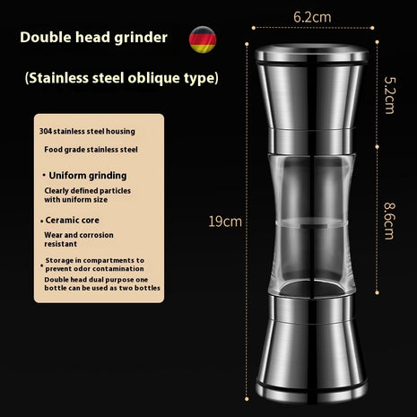 304 Double-headed Stainless Steel Adjustable grinding coarseness
