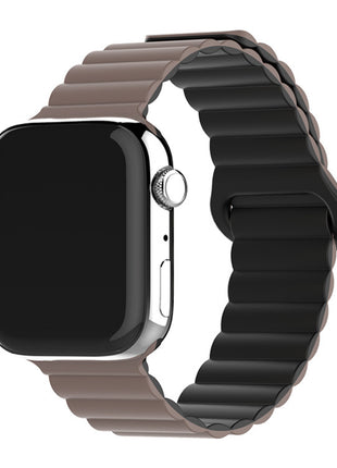 Two-color Silicone Magnetic Back Ring Buckle Band Applicable with Apple watch