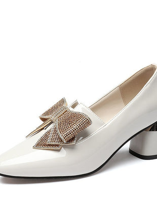 Rhinestone Bow High Heels