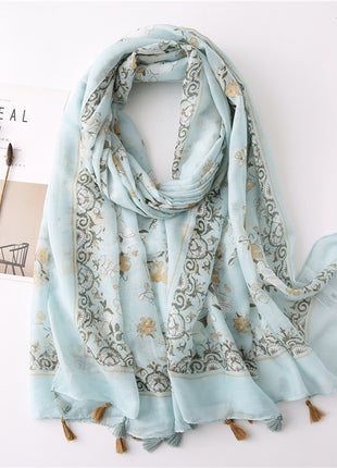 Japanese Style Artistic Cotton and Linen Scarf Bohemian Cashew