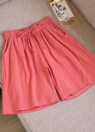 Cotton and Linen Loose Shorts