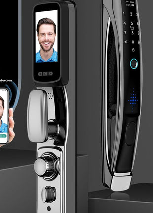 Intelligent Fingerprint Face Recognition Visual Intercom Door Lock