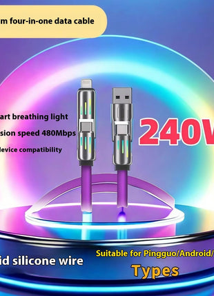 4in1 Indicator Light Mobile Phone Charging Cable 240W Light Column