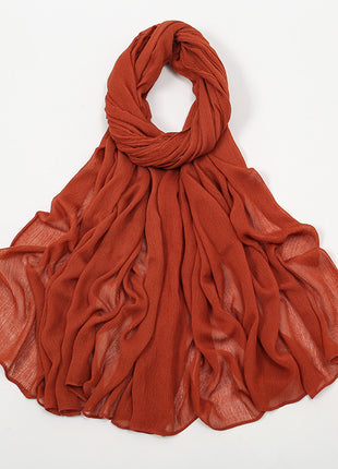 Curling Rayon Wrinkle Scarf Women's Simple Toe Cap