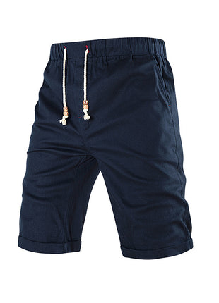 Summer Sports Casual Shorts Drawstring Zipper Pocket With Solid Color
