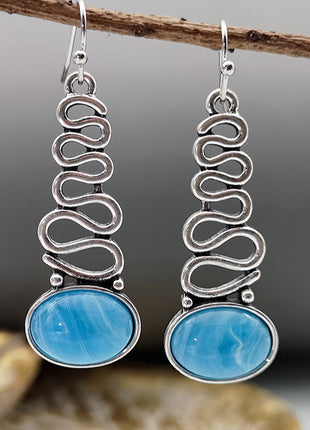 Bohemian Blue Cloud Flower Opal Earrings