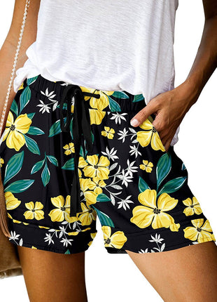 Printed High Waist Straight Shorts