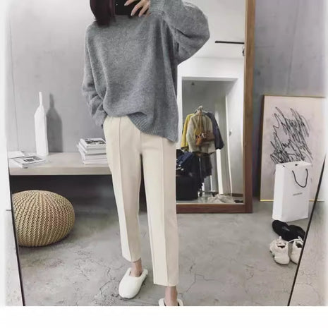 Plus Size Straight Tapered Casual Pants
