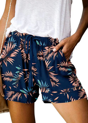 Printed High Waist Straight Shorts