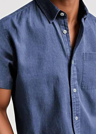 Single-breasted Shirt Men's Short Sleeve