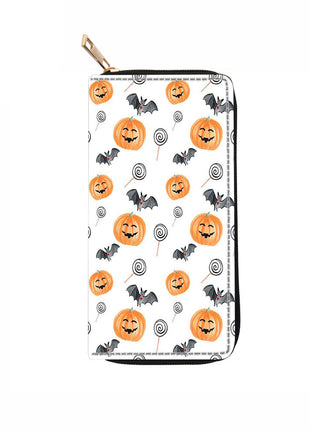 Halloween PU Long Zip Wallet