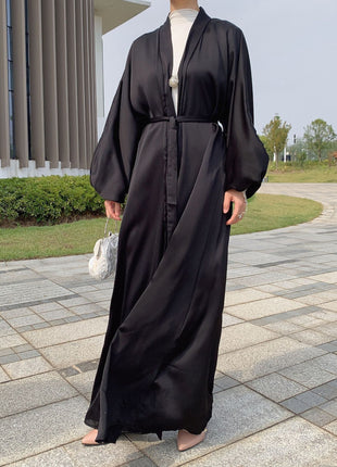 Bubble Satin Cardigan Abaya