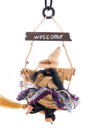 Halloween Flying Broomstick Witch Pendant