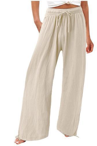 Cotton And Linen Wide-leg Casual Trousers