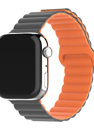 Two-color Silicone Magnetic Back Ring Buckle Band Applicable with Apple watch