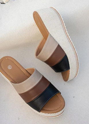 Elegant Leather Round Head Mule