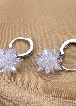 Beauty white crystal 925 Silver Earrings
