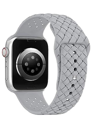 Woven Pattern Silicone Strap Applicable with Apple Smart Watch