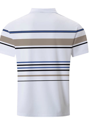 Men's Striped Short Sleeve Summer Business Casual Loose T-shirt