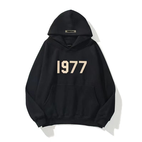 Fashion High Street Loose Fleece-lined 1977 Hoodies