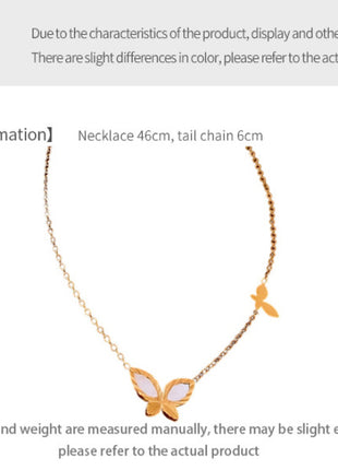 Fashion Butterfly Pendant Stainless Steel Necklace