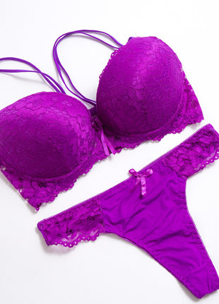 Lace Bra and Thong Set