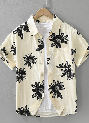 Japanese Cotton Trendy Short Sleeve Shirt