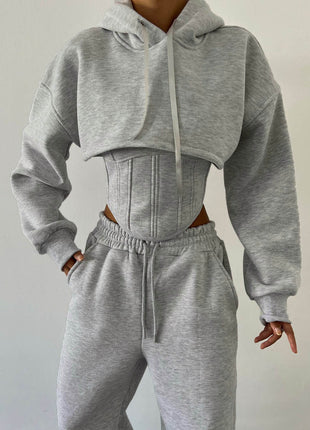 Hooded Sweater & Pants 3-Piece Set