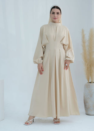 Solid Color Drawstring Sleeve Abaya