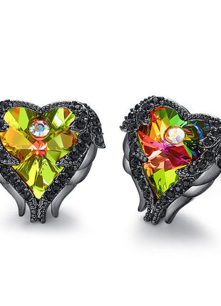 Austrian Crystal Ocean Heart Earrings