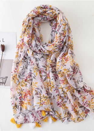 Japanese Style Artistic Cotton and Linen Scarf Bohemian Cashew