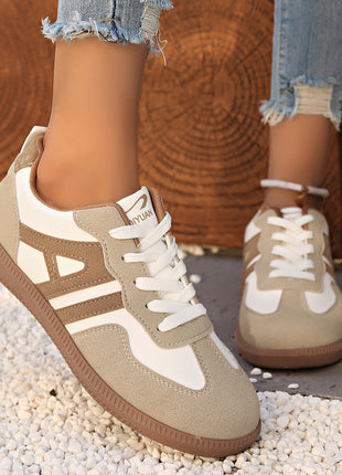 Retro Color Matching Lace-up Lightweight Jogging Women's Shoes