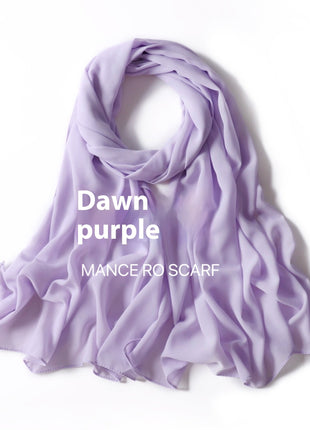 Pure Color Pearl Chiffon Scarf Headcloth Veil Chiffon Scarf