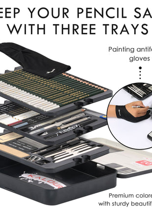 70pcs Sketch Pencil Set with Iron Box