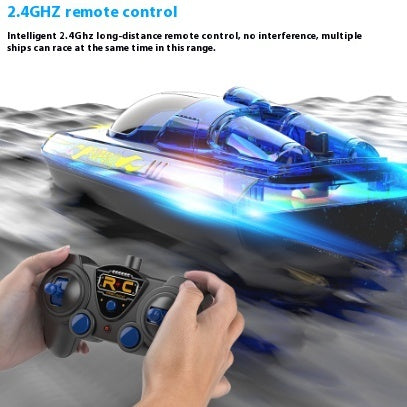 Luminous Remote-control High-speed Speedboat LED Glare Remote Children Ship Model