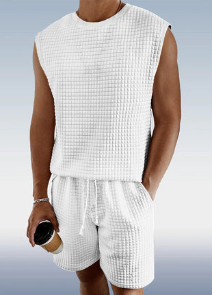 Small Plaid Sleeveless Tank Top Shorts Two-piece Set