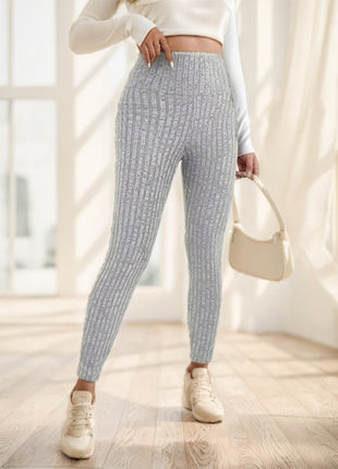 Spring And Autumn Women'S Solid Color Pit Strip Casual Tights