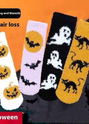 Halloween Lint-free Coral Fleece Luminous Dispensing Socks