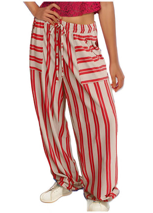 Drawstring High Waist Casual Belt Pocket Women