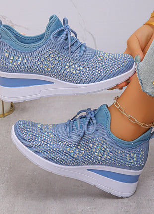 Rhinestone Lace Up Commuter Shoes