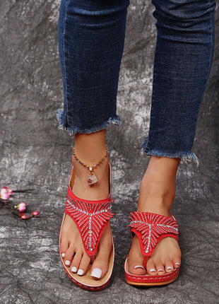 Rhinestone Wedge Mule