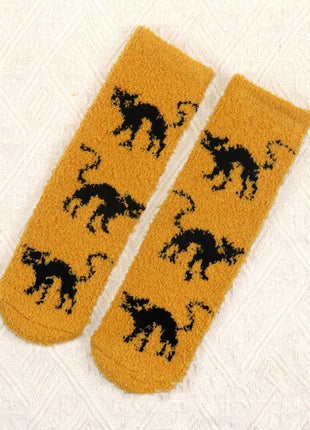 Halloween Lint-free Coral Fleece Luminous Dispensing Socks