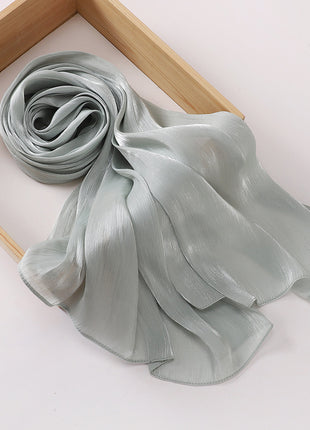 Breathable Cool Island Satin Smooth Silk Toe Scarf