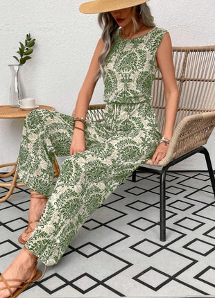 Waist Cinching Casual Straight Leg Jumpsuit