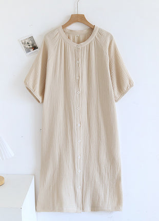Japanese Loose Crepe Pure Cotton Nightdress