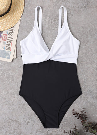 Slimming Color Matching One-piece Swimsuit