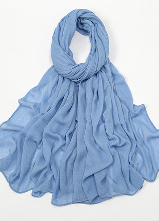 Curling Rayon Wrinkle Scarf Women's Simple Toe Cap