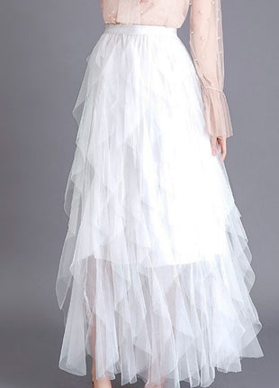 Korean Cake Mesh Pleated Skirt